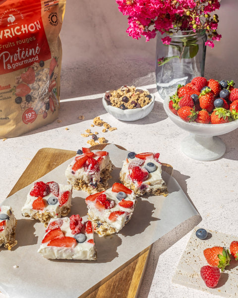 Carrés glacés au Muesli Protéiné Fruits Rouges Favrichon