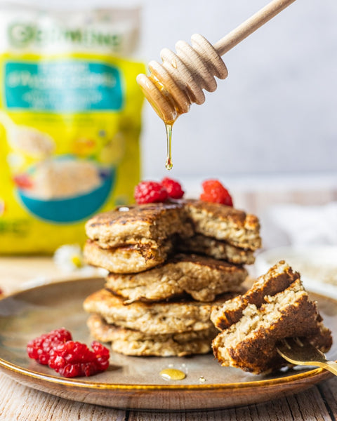 Pancakes aux Flocons d’Avoine germée et à la banane