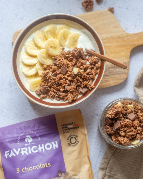 Organic crunchy 3-chocolate muesli