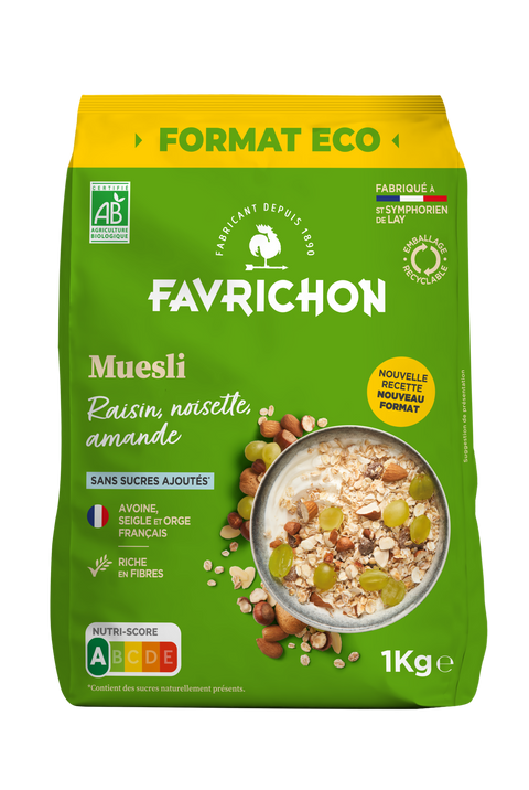 Muesli raisin, noisette & amande bio format éco