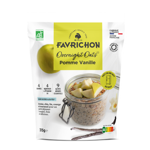 Overnight Oats Pomme Vanille bio