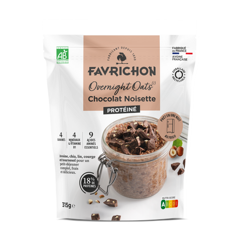 Overnight Oats Protéiné Chocolat Noisette bio