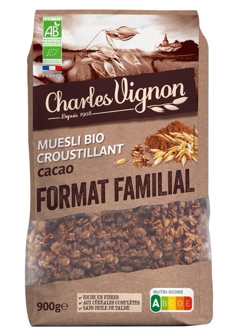 Muesli Bio Croustillant Cacao – Format familial