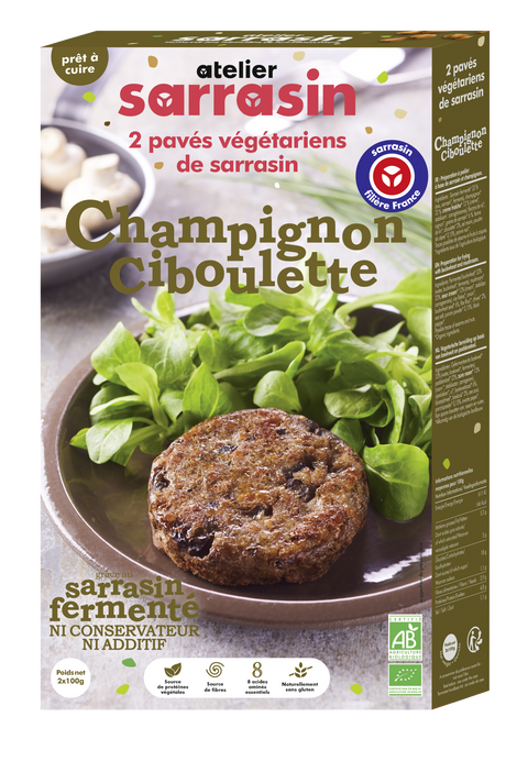 Pavés végétariens de sarrasin – Champignon & Ciboulette