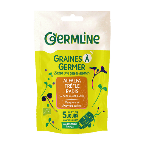 Graines à germer alfalfa - trèfle - radis bio (origine France) 