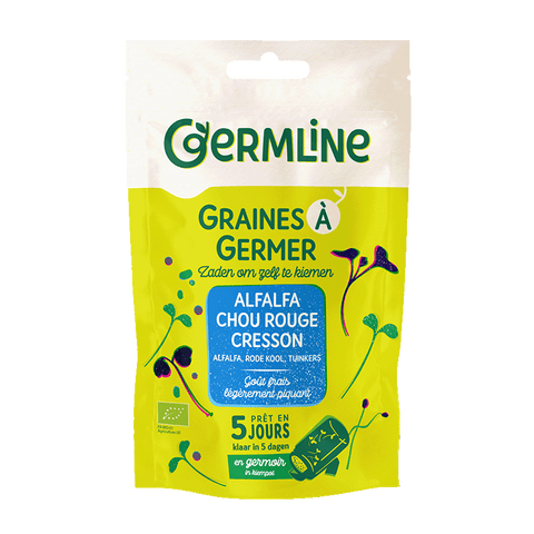 Graines à germer alfalfa - cresson - chou rouge bio (origine France) 
