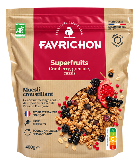 Muesli Croustillant Superfruits Cranberry, grenade, cassis bio