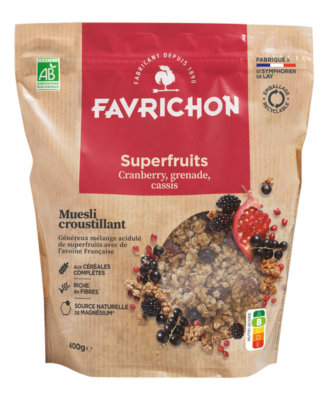 Muesli Croustillant Superfruits Cranberry, grenade, cassis bio