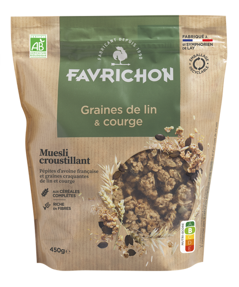 Muesli croustillant graines de lin & courges bio