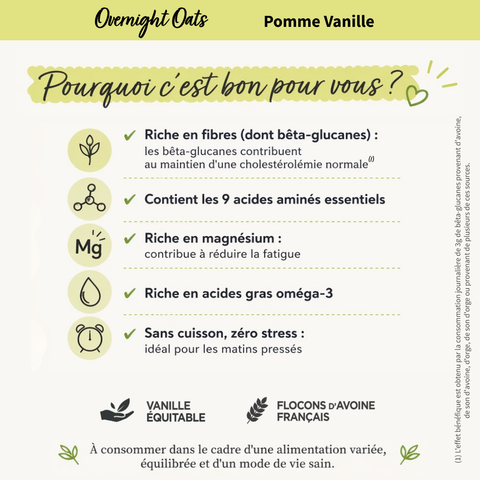 Overnight Oats Pomme Vanille bio