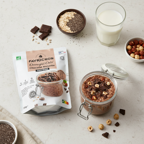 Overnight Oats Protéiné Chocolat Noisette bio