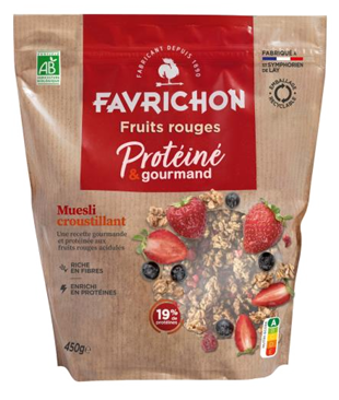 Muesli croustillant protéiné fruits rouges 